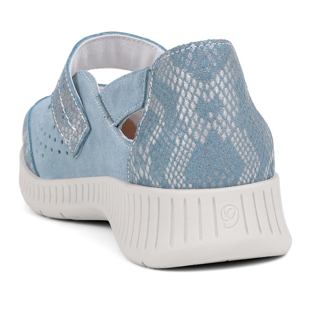 Extra-Wide Leather Mary Janes  - COLLETTE / 325 201 - Blue - Image 3
