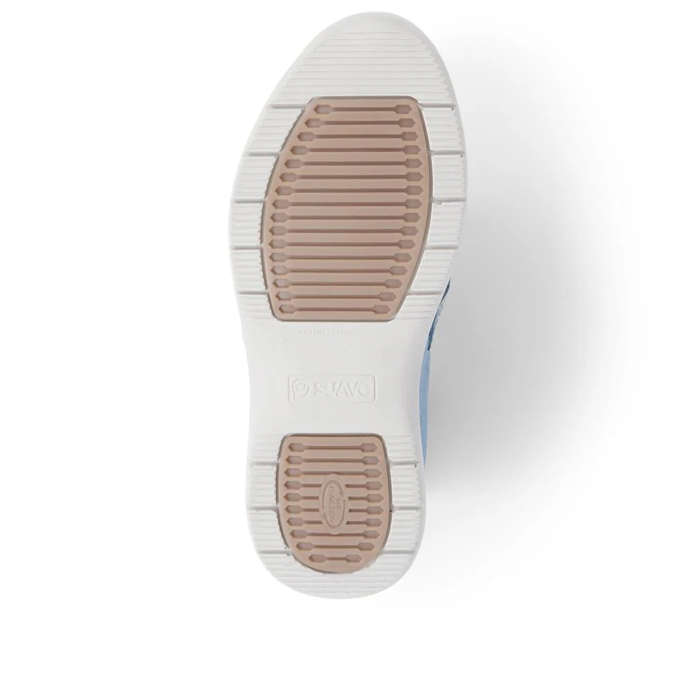 Extra-Wide Leather Mary Janes  - COLLETTE / 325 201 - Blue - Image 4