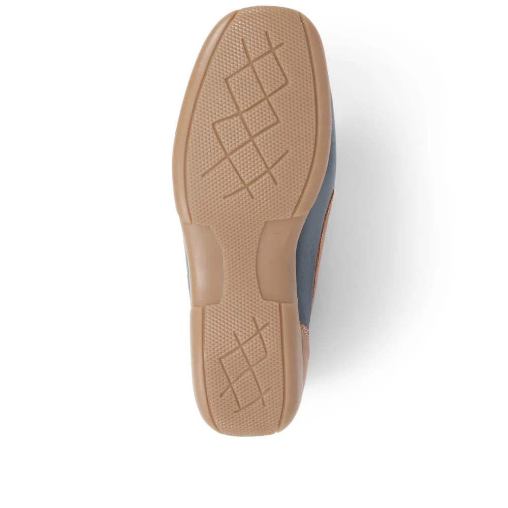 Leather Moccasins - CONT39003 / 325 242 - Navy Tan - Image 4