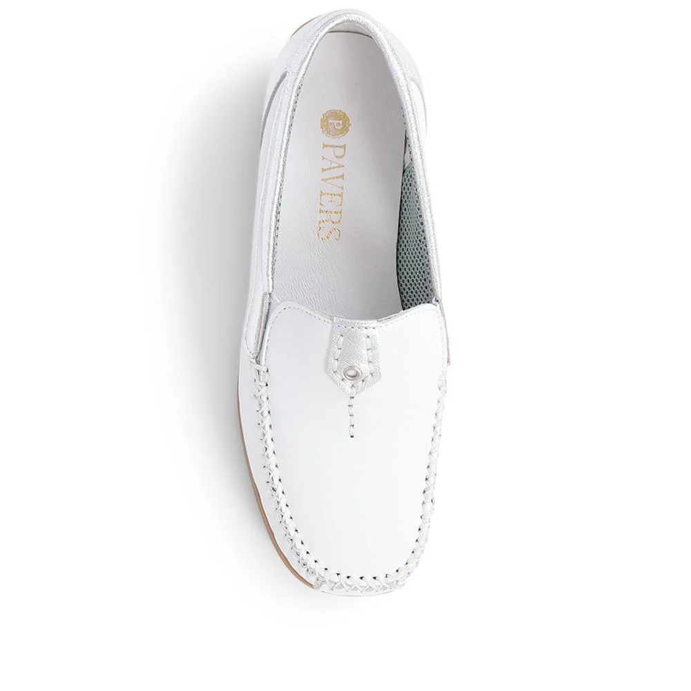 Leather Moccasins - CONT39003 / 325 242 - White-Silver - Image 5
