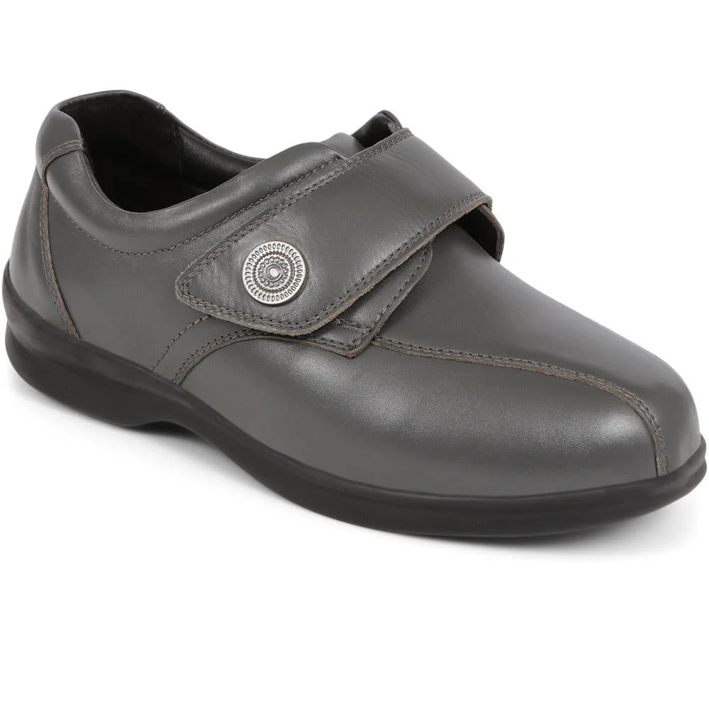 Leather Monk Strap Shoes - KAILEE / 325 575 - Grey