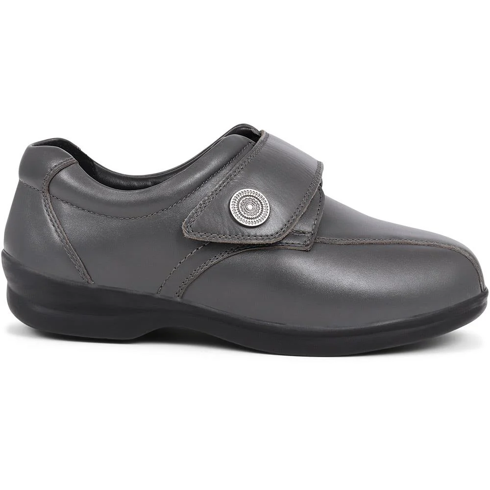 Leather Monk Strap Shoes - KAILEE / 325 575 - Grey - Image 2