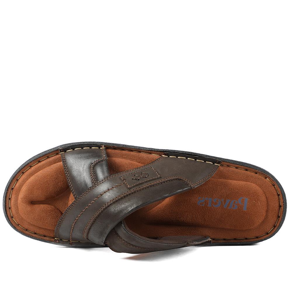 Leather Mule Sandals - AATRA43003 / 328 936 - Dark Brown - Image 5