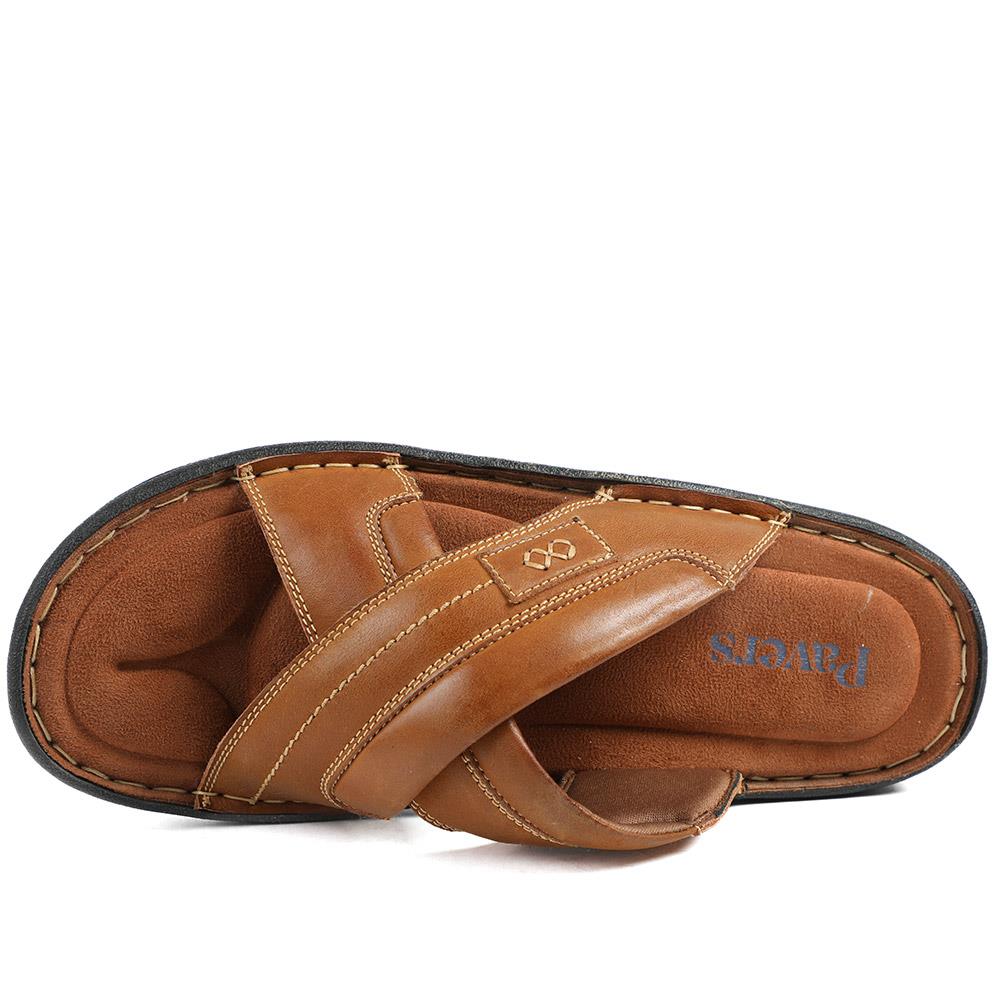 Leather Mule Sandals - AATRA43003 / 328 936 - Tan - Image 5
