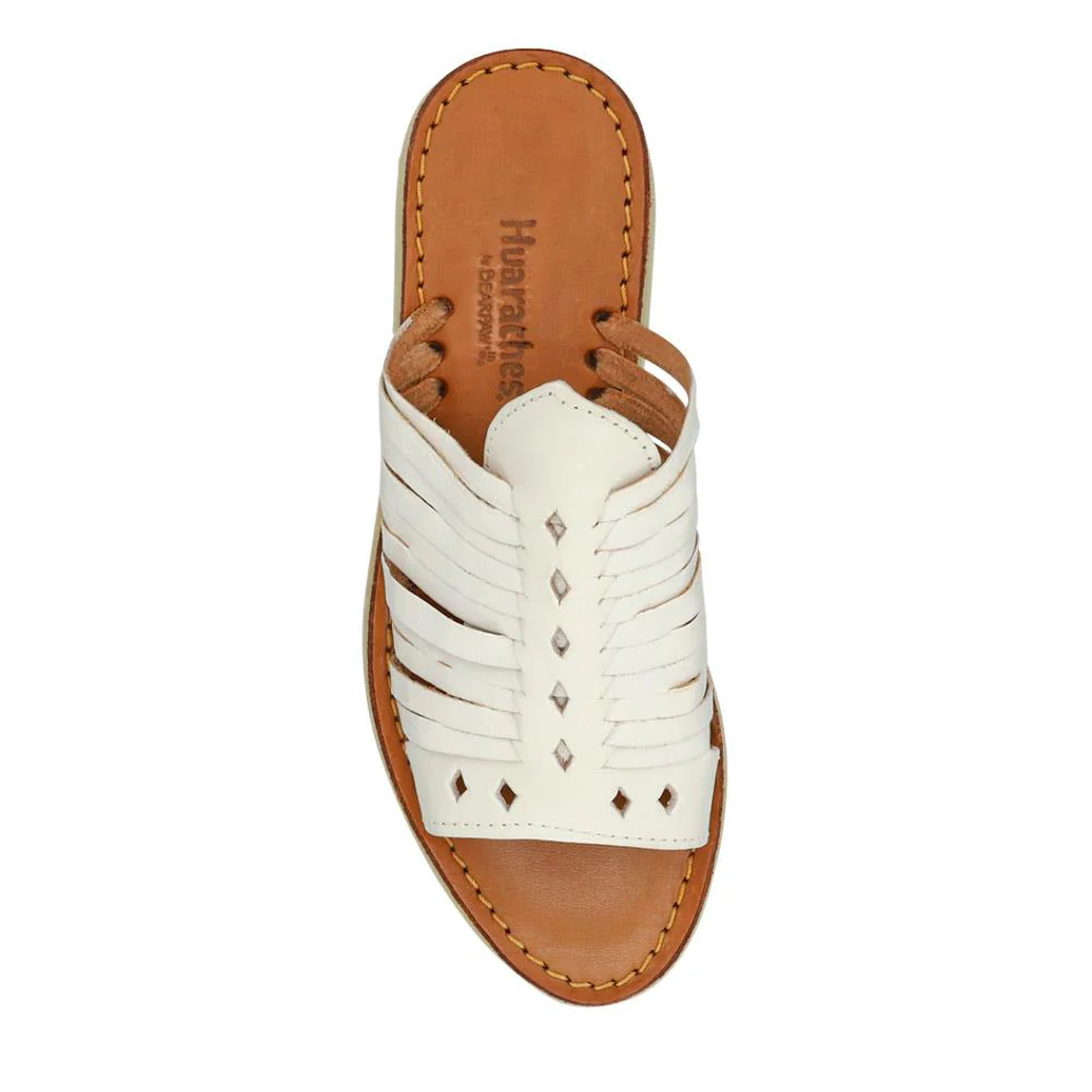 Leather Mule Sandals - EDNB40102 / 326 914 - White Leather - Image 4