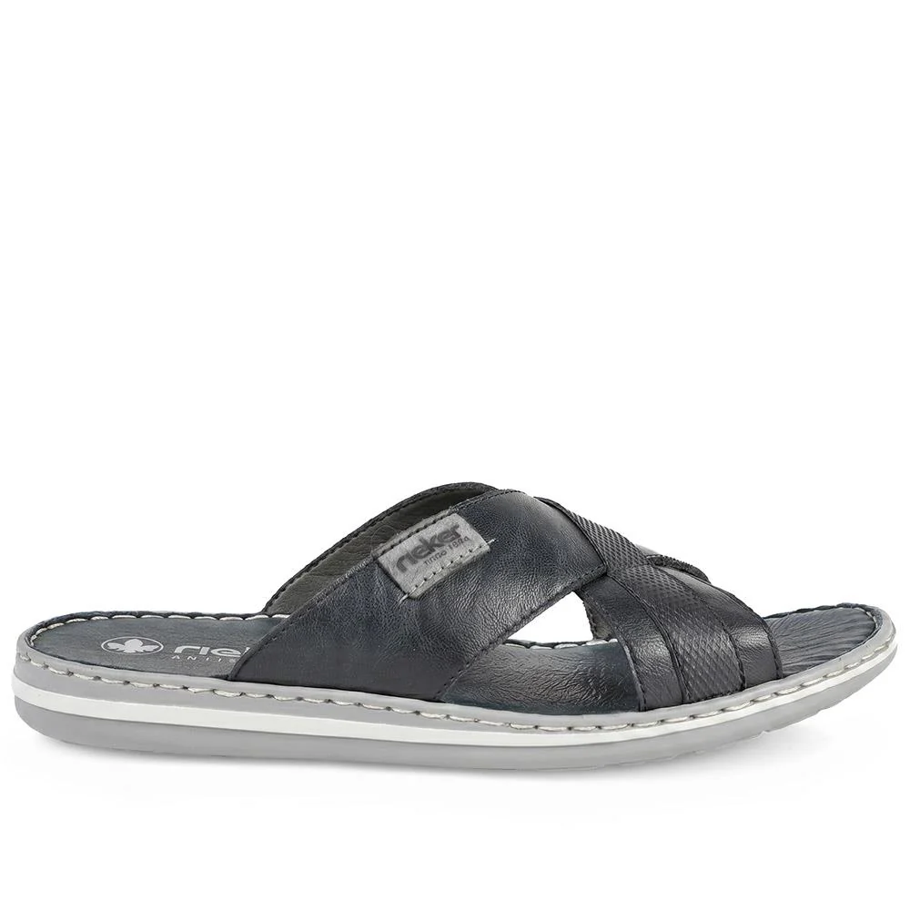 Leather Mule Sandals - RKR41532 / 326 939 - Navy - Image 2