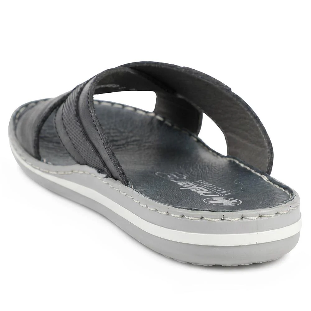 Leather Mule Sandals - RKR41532 / 326 939 - Navy - Image 3