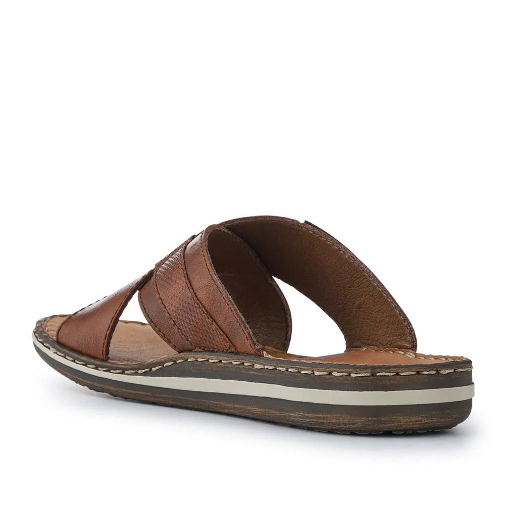 Leather Mule Sandals - RKR41532 / 326 939 - Tan - Image 4