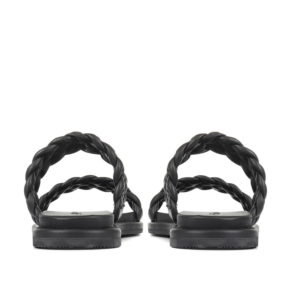 Leather Mule Sandals - TAM35505 / 321 483 - Black - Image 3