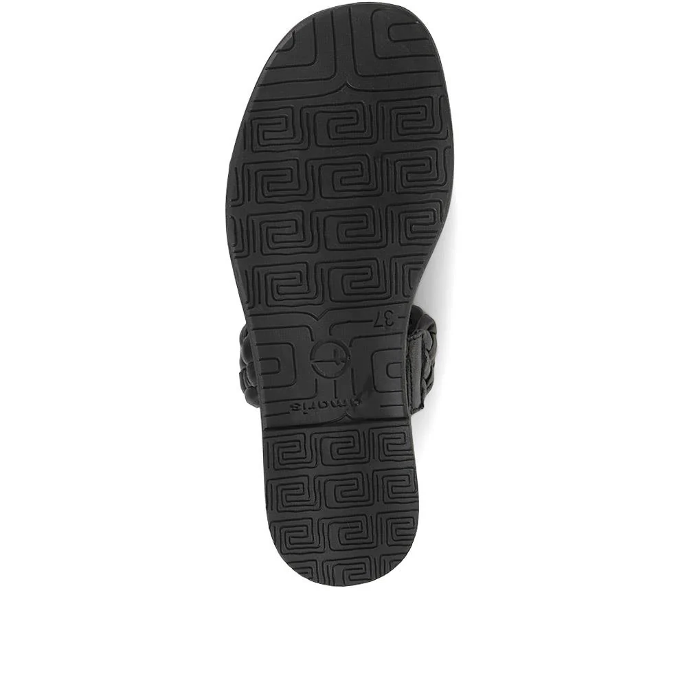 Leather Mule Sandals - TAM35505 / 321 483 - Black - Image 5