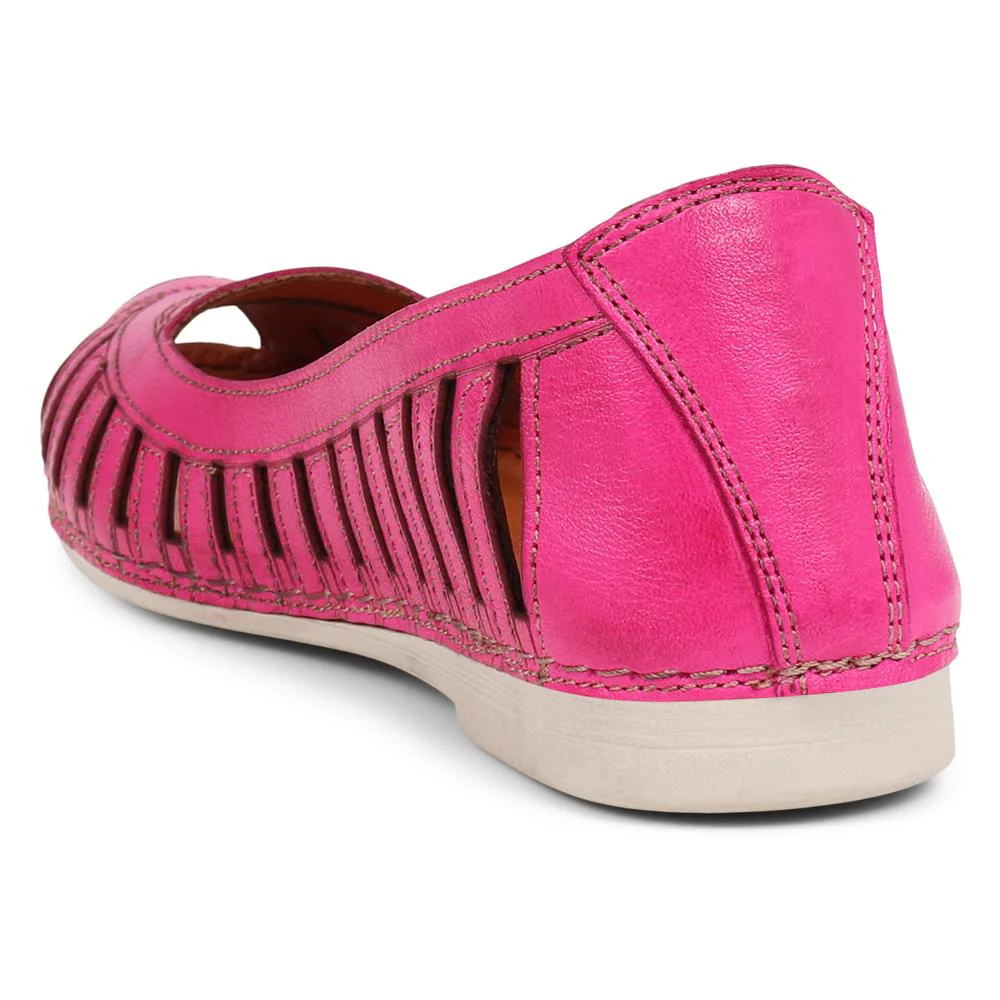 Leather Open-Toe Ballet Flats - KARY39019 / 325 502 - Pink - Image 3