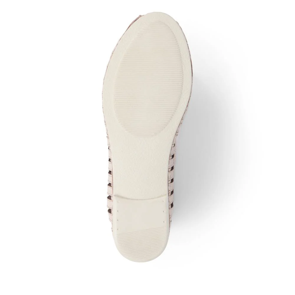 Leather Open-Toe Ballet Flats - KARY39019 / 325 502 - Soft Gold - Image 4