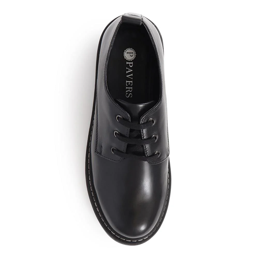 Leather Oxford Shoes - KF40007 / 326 503 - Black - Image 4