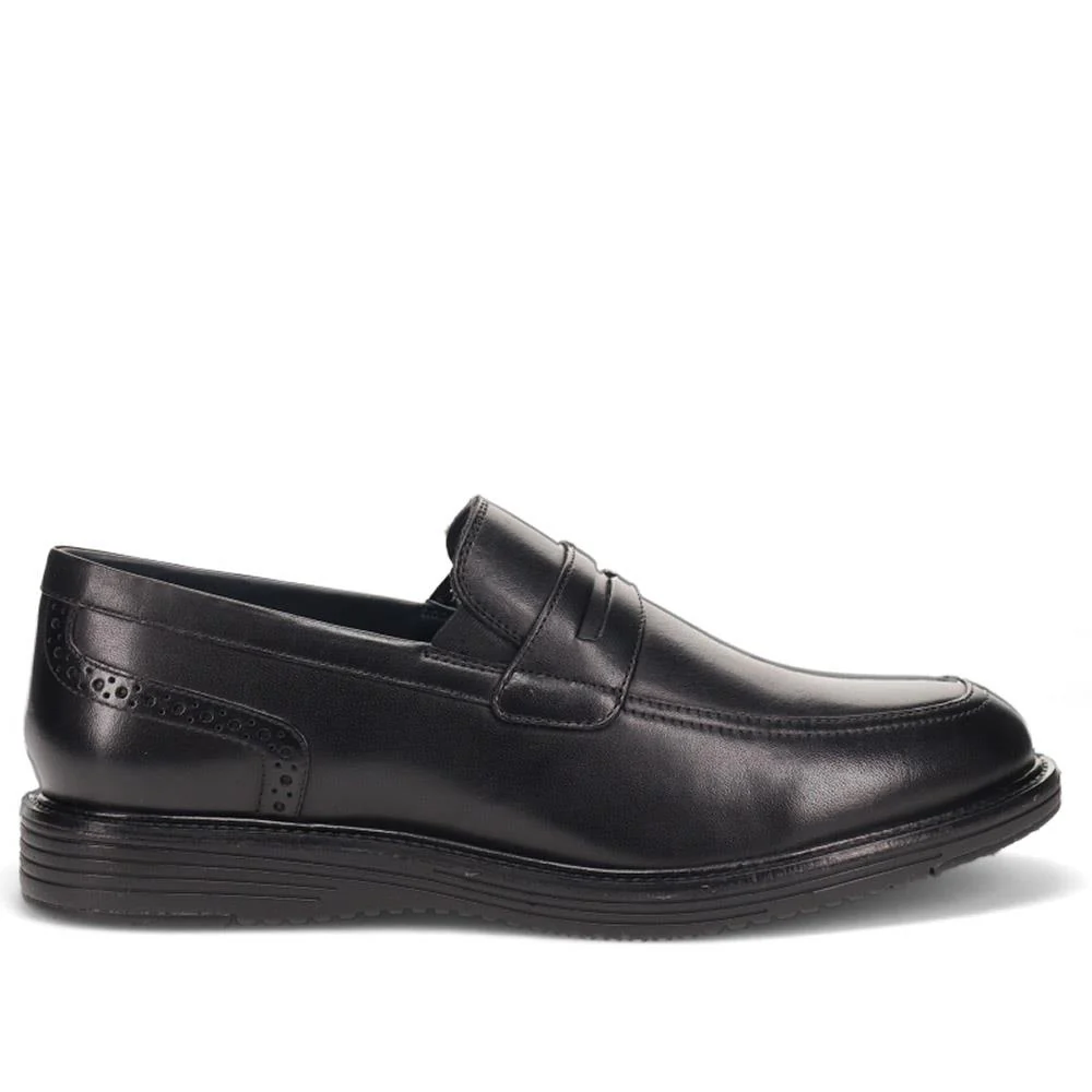 Leather Penny Slip-On Shoes - PERFO40009 / 326 144 - Black - Image 2