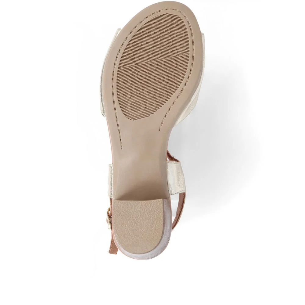 Leather Slingback Sandal - BELMETIN2305 / 307 897 - Gold - Tan - Image 4