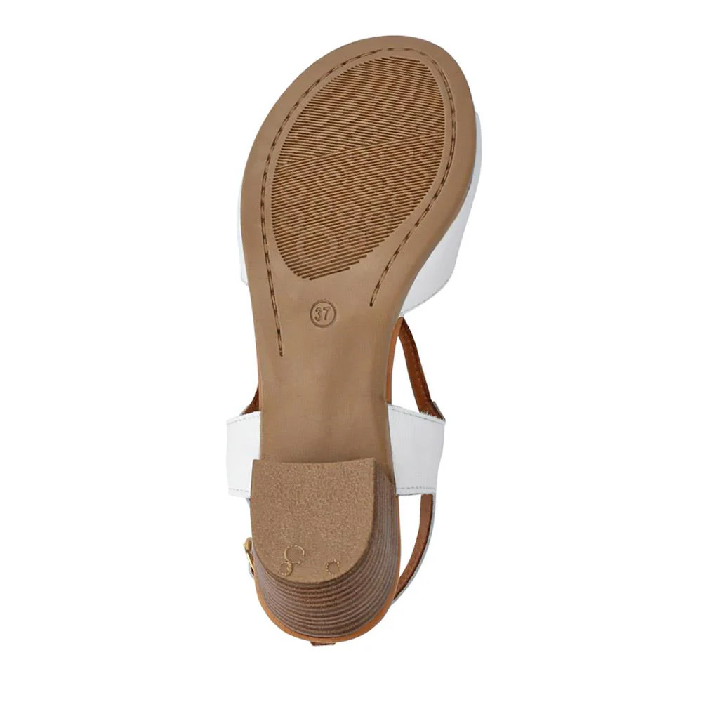 Leather Slingback Sandal - BELMETIN2305 / 307 897 - White-Tan - Image 6