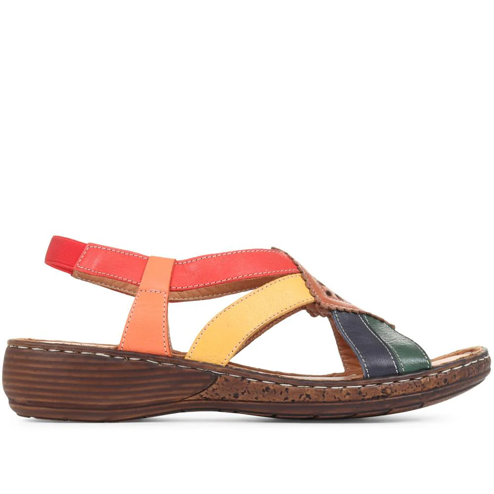 Leather Slingback Sandals - LUCK35001 / 321 605 - Multi - Image 2