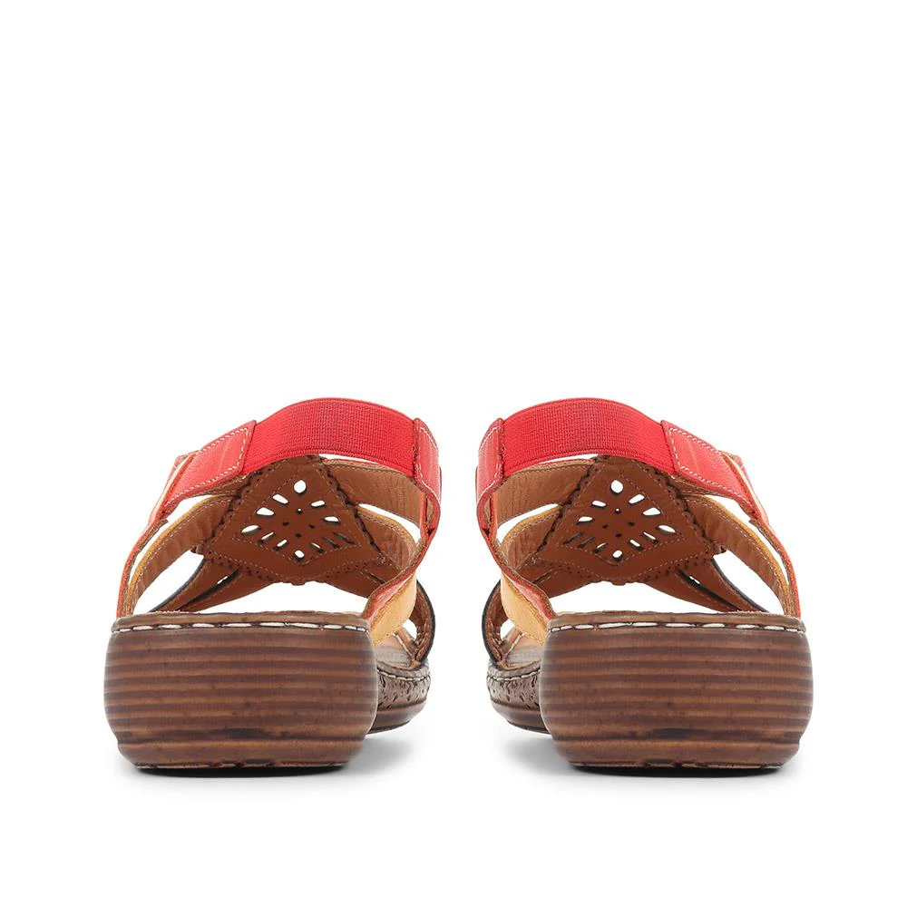 Leather Slingback Sandals - LUCK35001 / 321 605 - Multi - Image 3