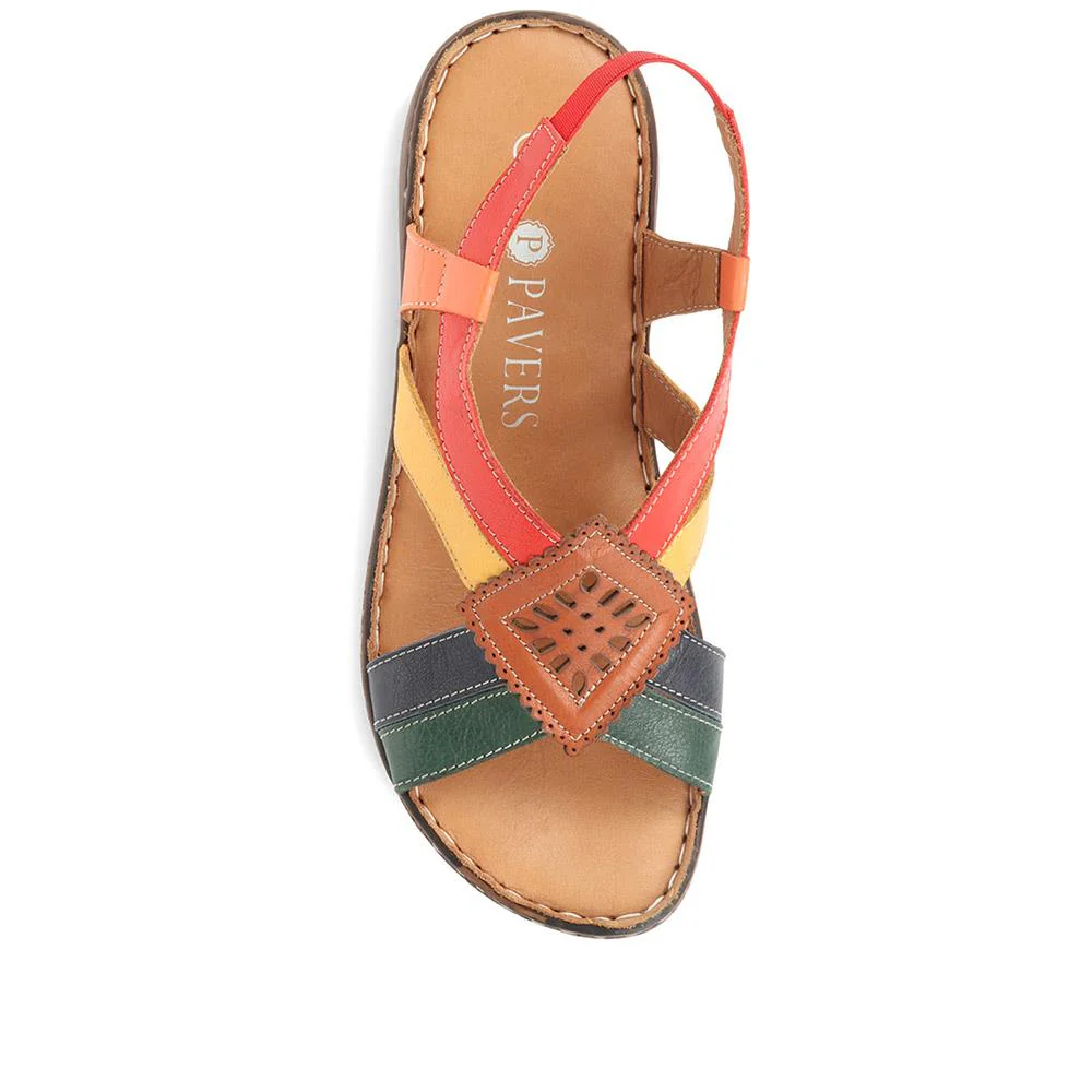 Leather Slingback Sandals - LUCK35001 / 321 605 - Multi - Image 4
