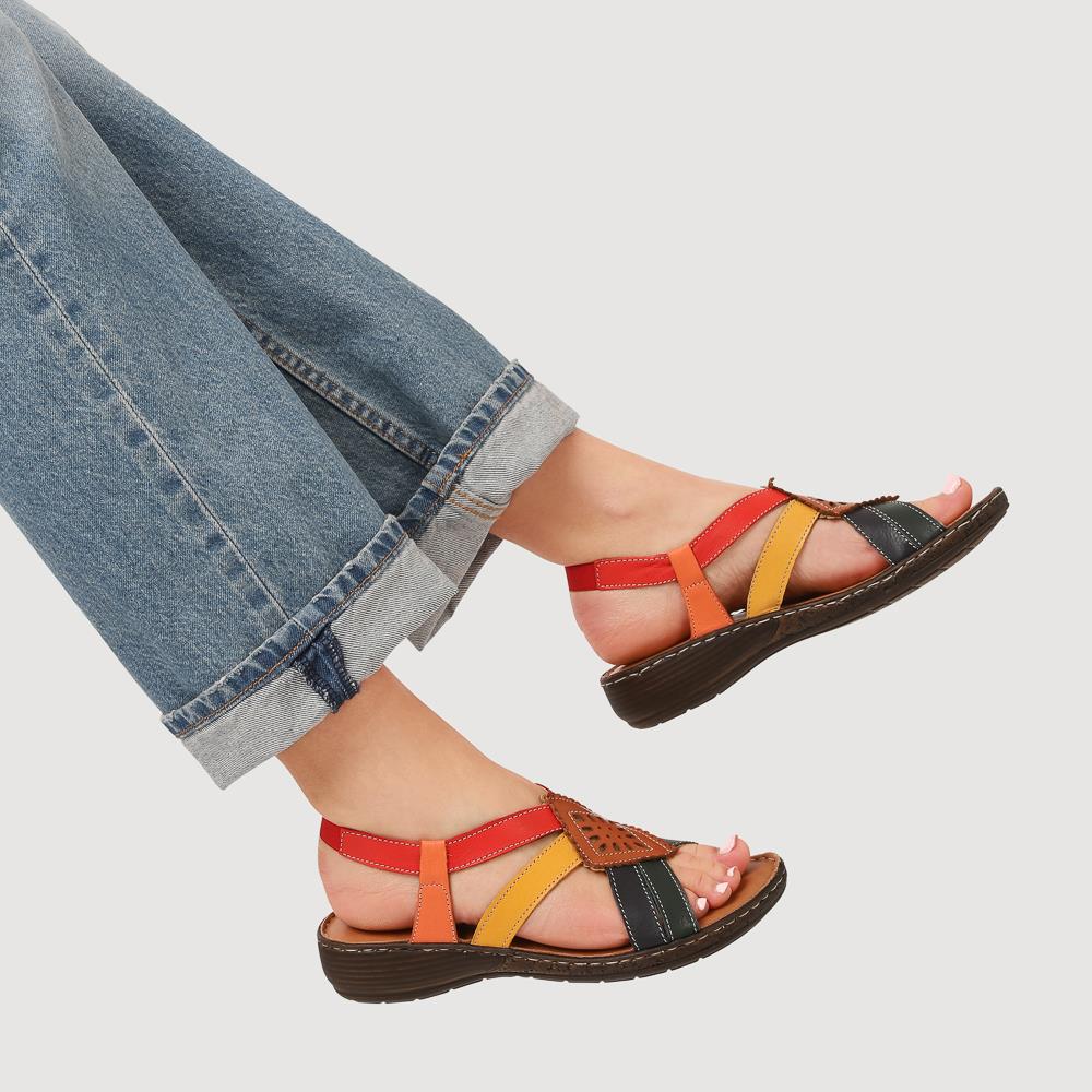 Leather Slingback Sandals - LUCK35001 / 321 605 - Multi - Image 5