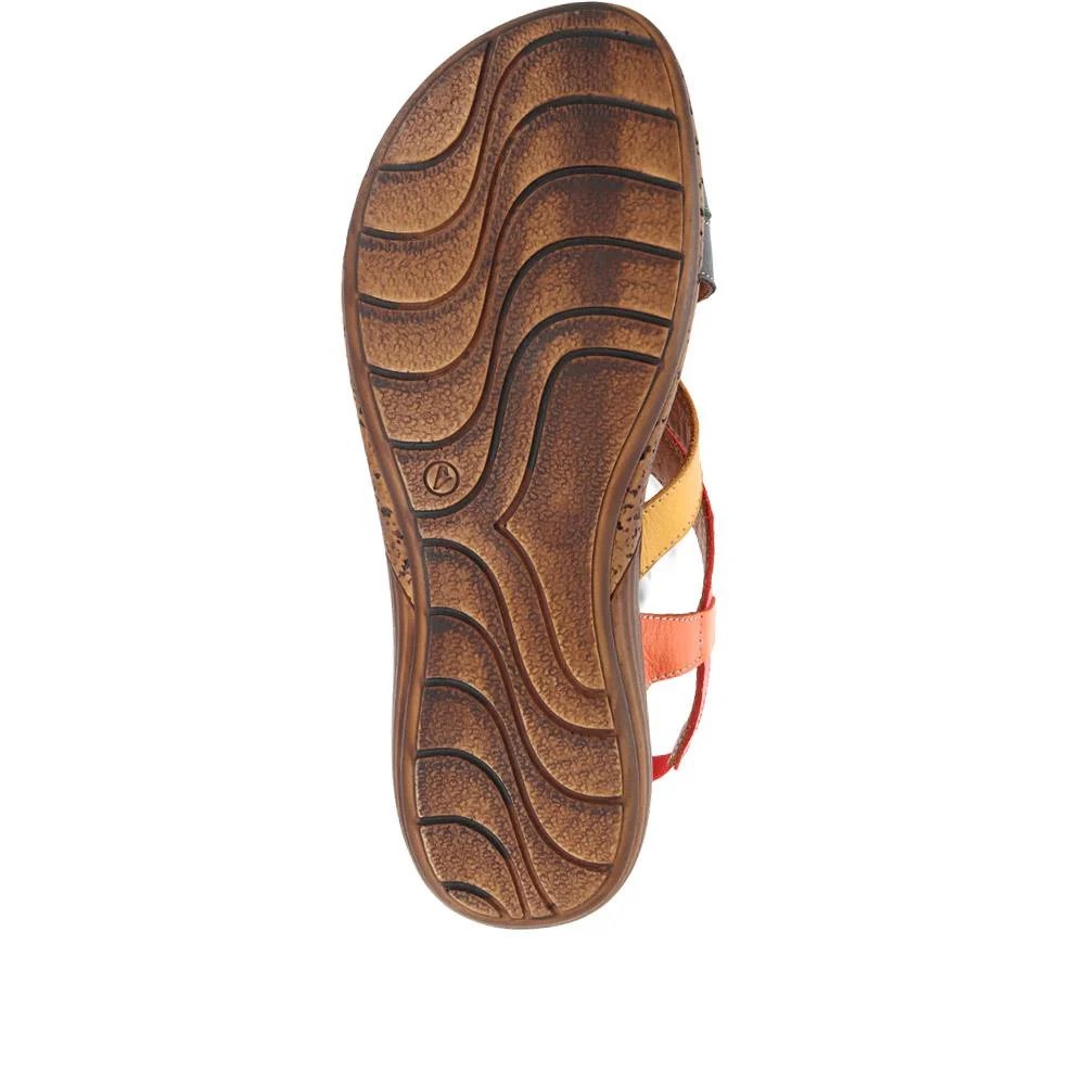 Leather Slingback Sandals - LUCK35001 / 321 605 - Multi - Image 6
