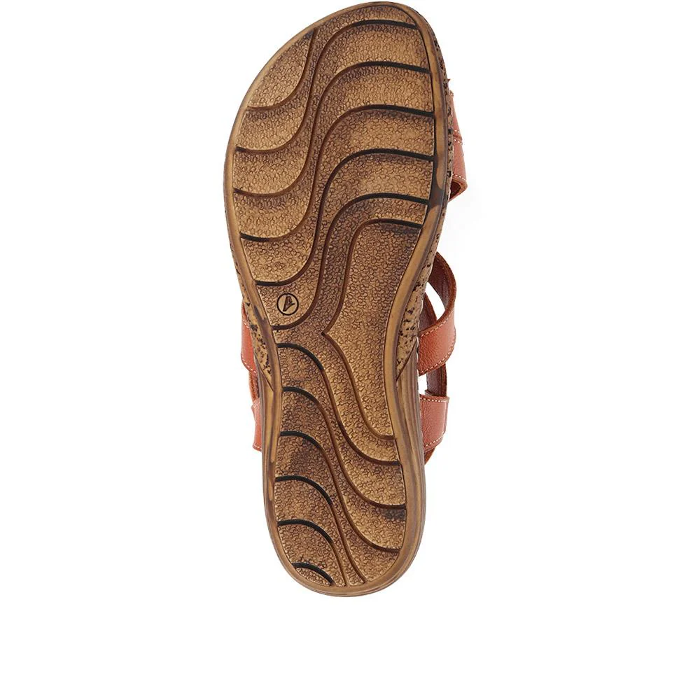 Leather Slingback Sandals - LUCK35001 / 321 605 - Tan - Image 6