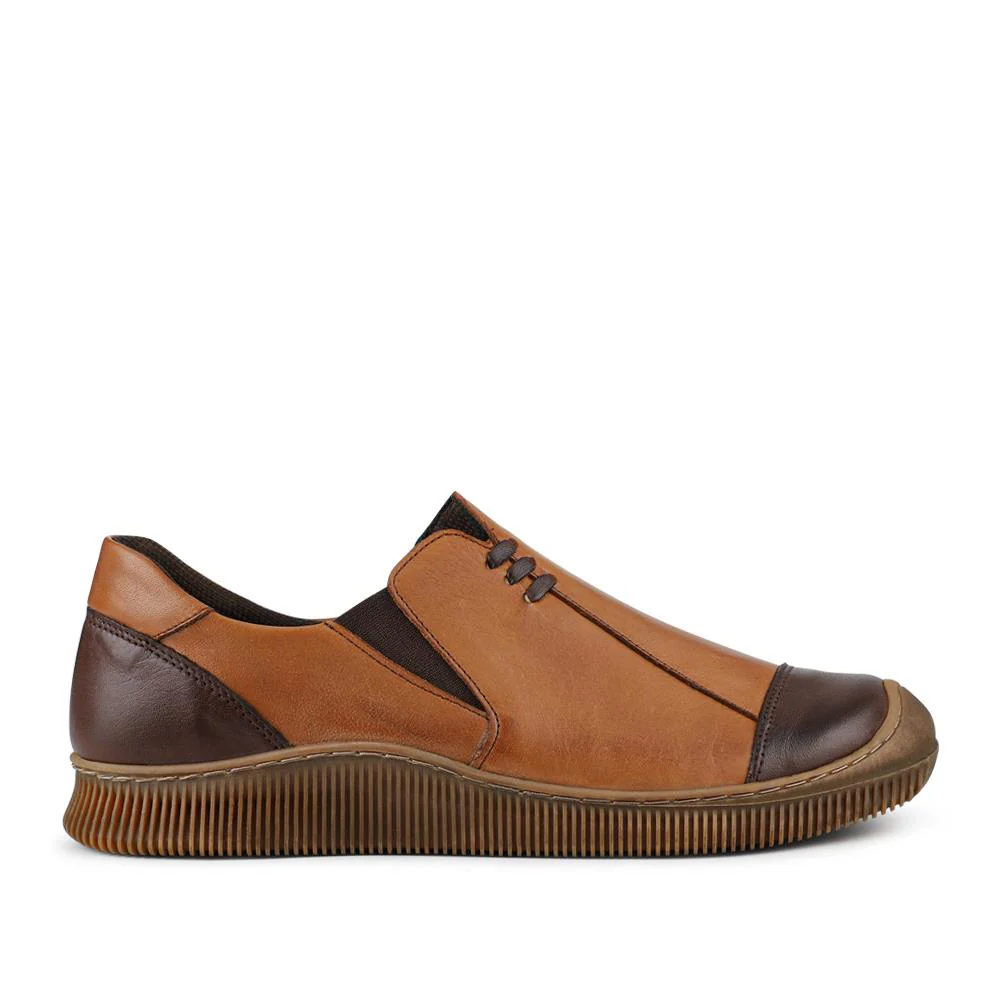 Leather Slip-On Casual Shoes - KARY42002 / 328 523 - Tan-Brown - Image 2