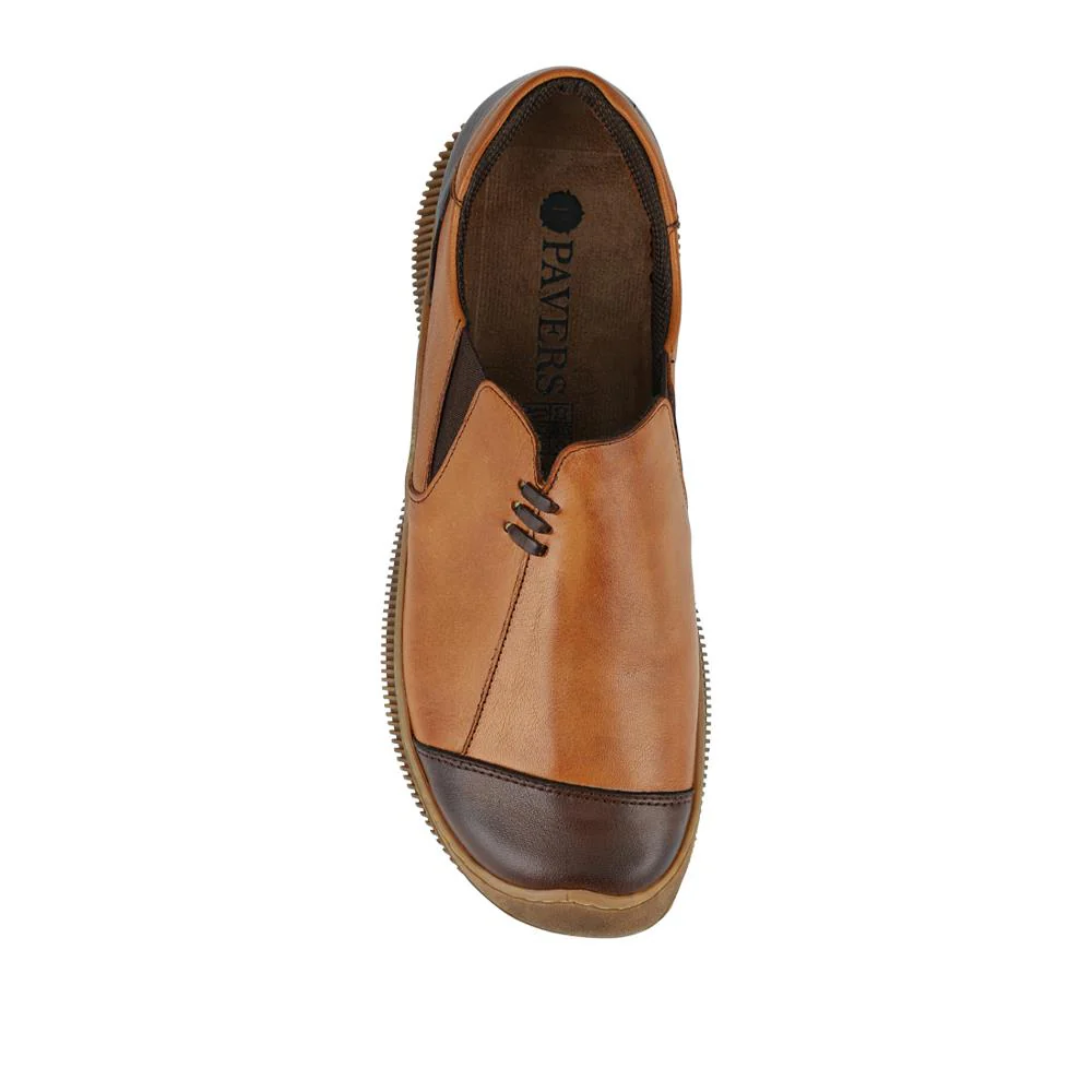 Leather Slip-On Casual Shoes - KARY42002 / 328 523 - Tan-Brown - Image 4