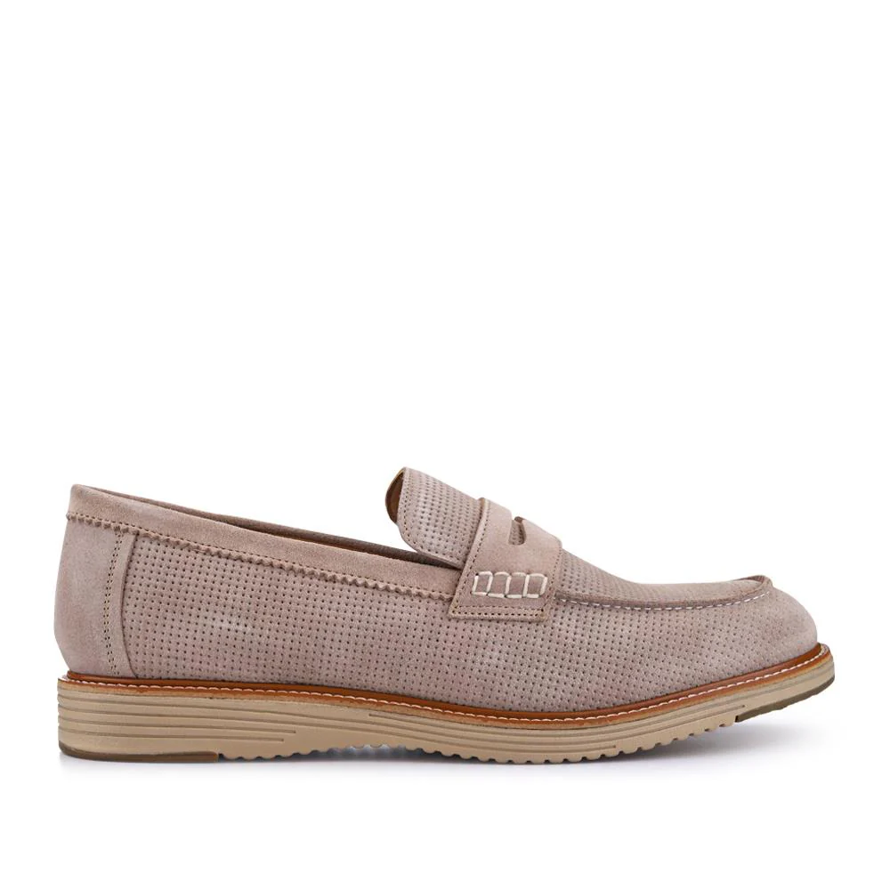 Leather Slip-On Casual Shoes - PERFO41002 / 327 386 - Beige - Image 2