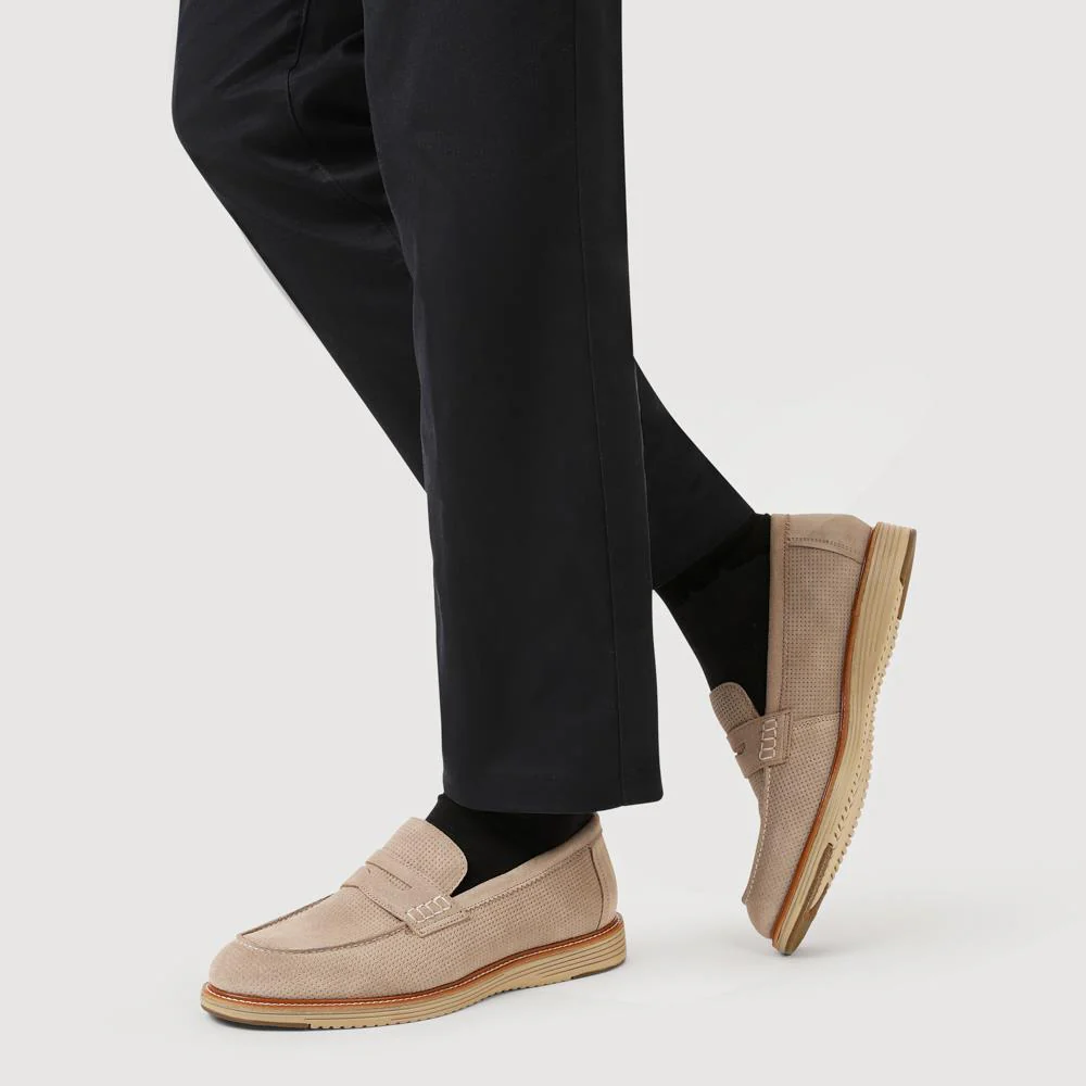 Leather Slip-On Casual Shoes - PERFO41002 / 327 386 - Beige - Image 5