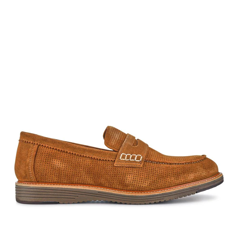 Leather Slip-On Casual Shoes - PERFO41002 / 327 386 - Cognac - Image 2