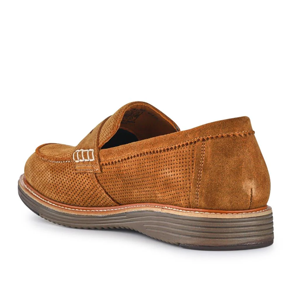 Leather Slip-On Casual Shoes - PERFO41002 / 327 386 - Cognac - Image 3