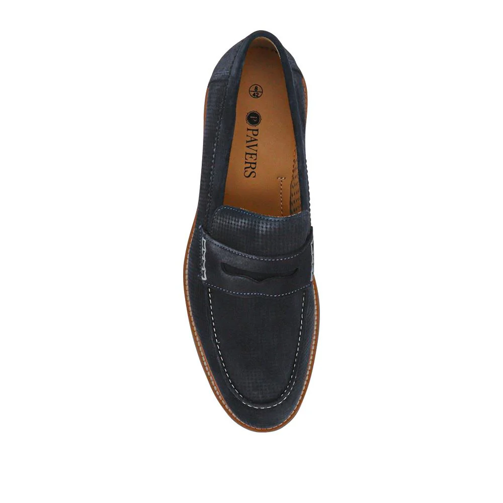 Leather Slip-On Casual Shoes - PERFO41002 / 327 386 - Navy - Image 5