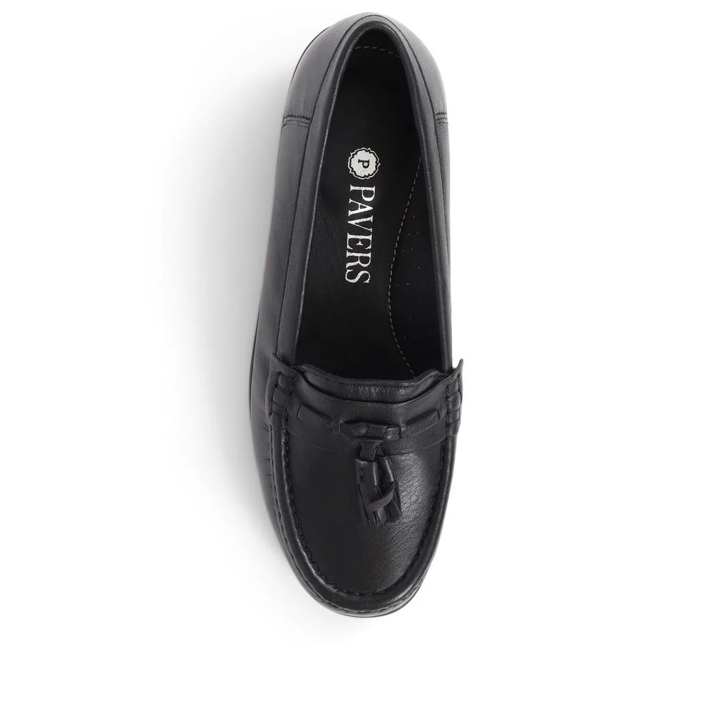 Leather Slip-On Loafers - NAP38023 / 325 236 - Black - Image 5