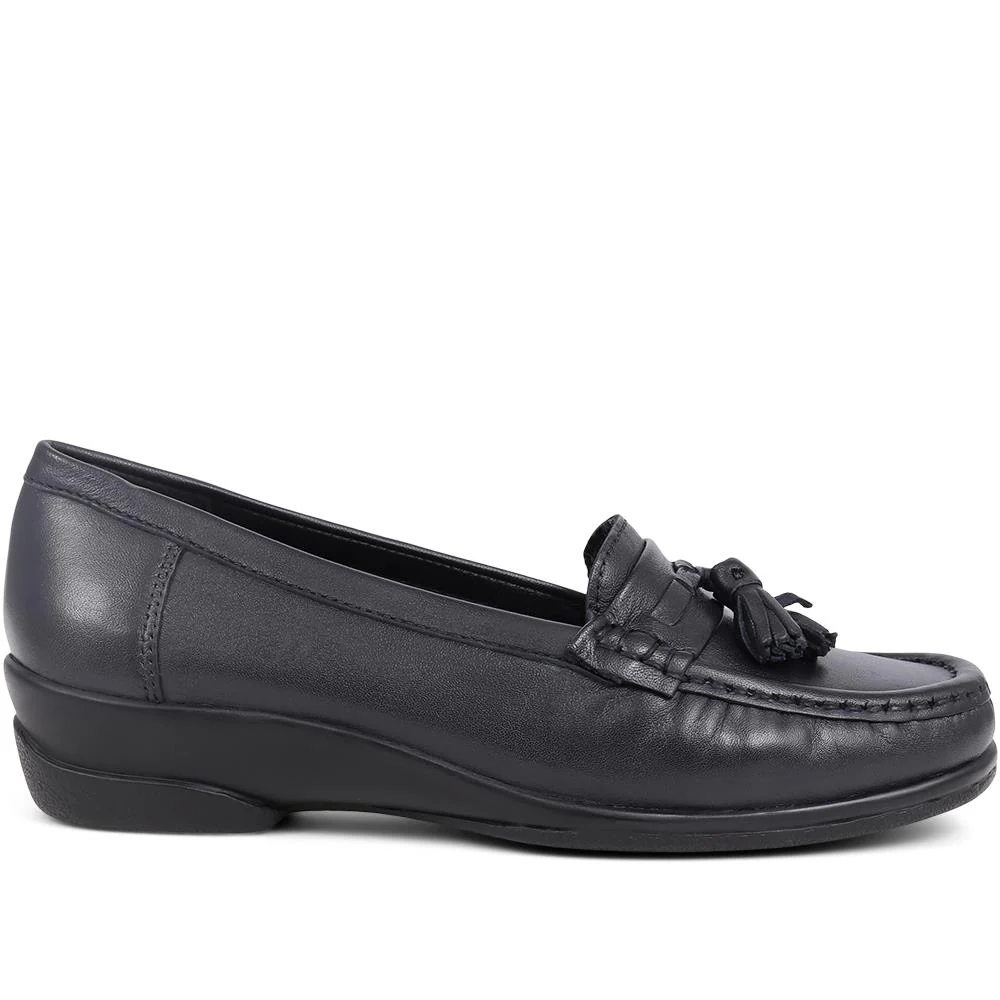 Leather Slip-On Loafers - NAP38023 / 325 236 - Navy - Image 2