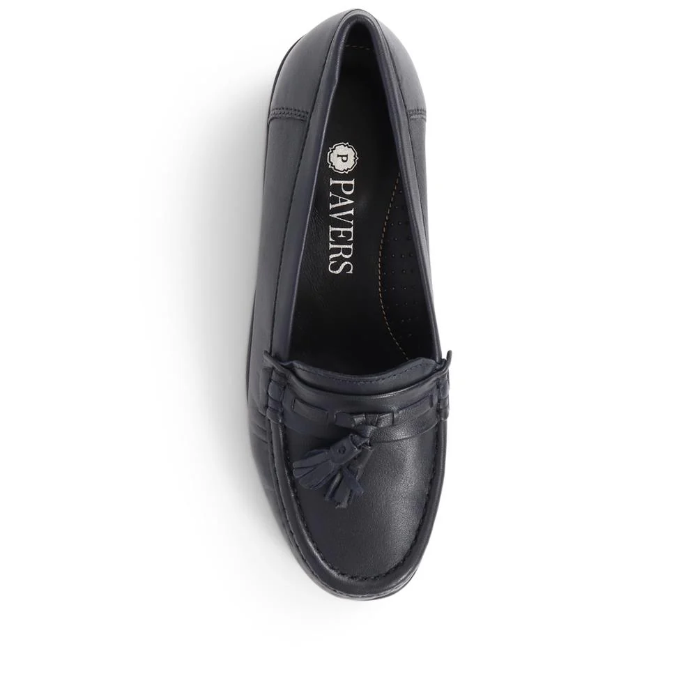 Leather Slip-On Loafers - NAP38023 / 325 236 - Navy - Image 5