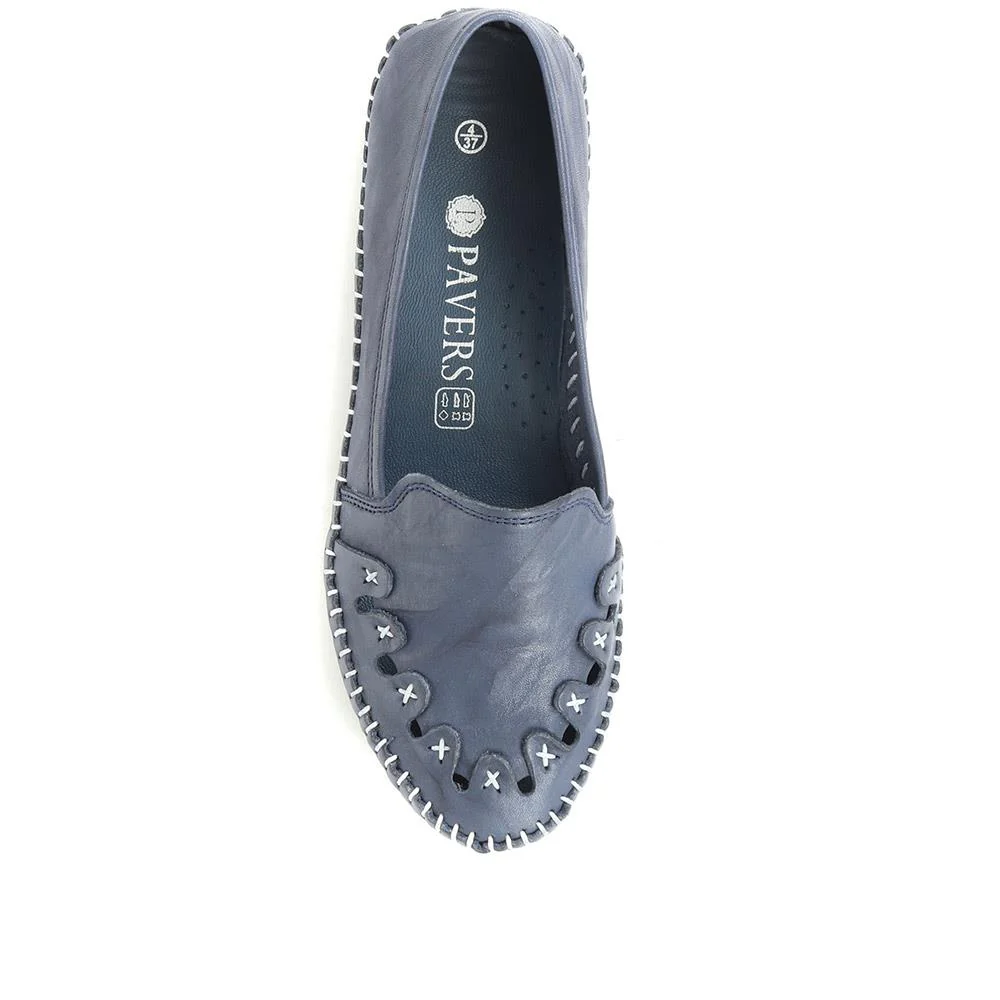 Leather Slip-On Pumps - GOKH29000 / 316 901 - Navy - Image 5