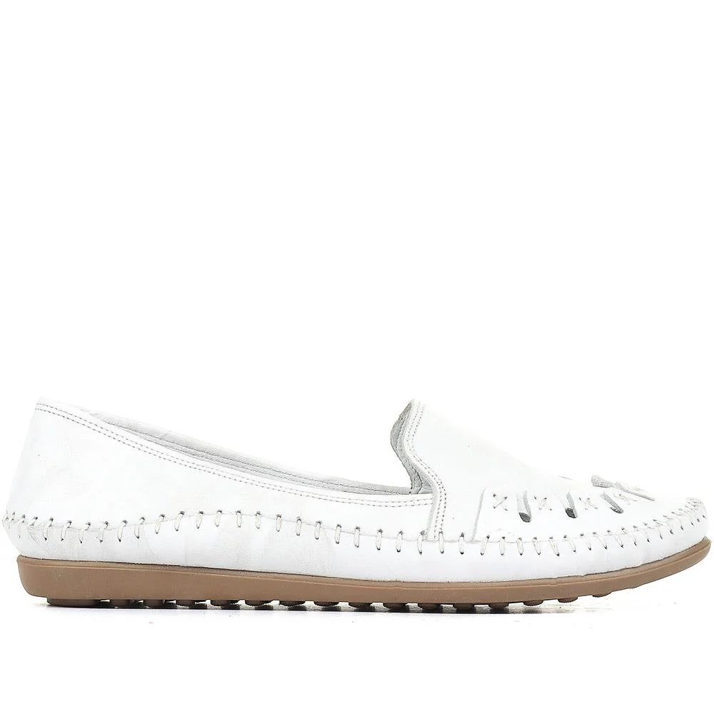 Leather Slip-On Pumps - GOKH29000 / 316 901 - White - Image 3