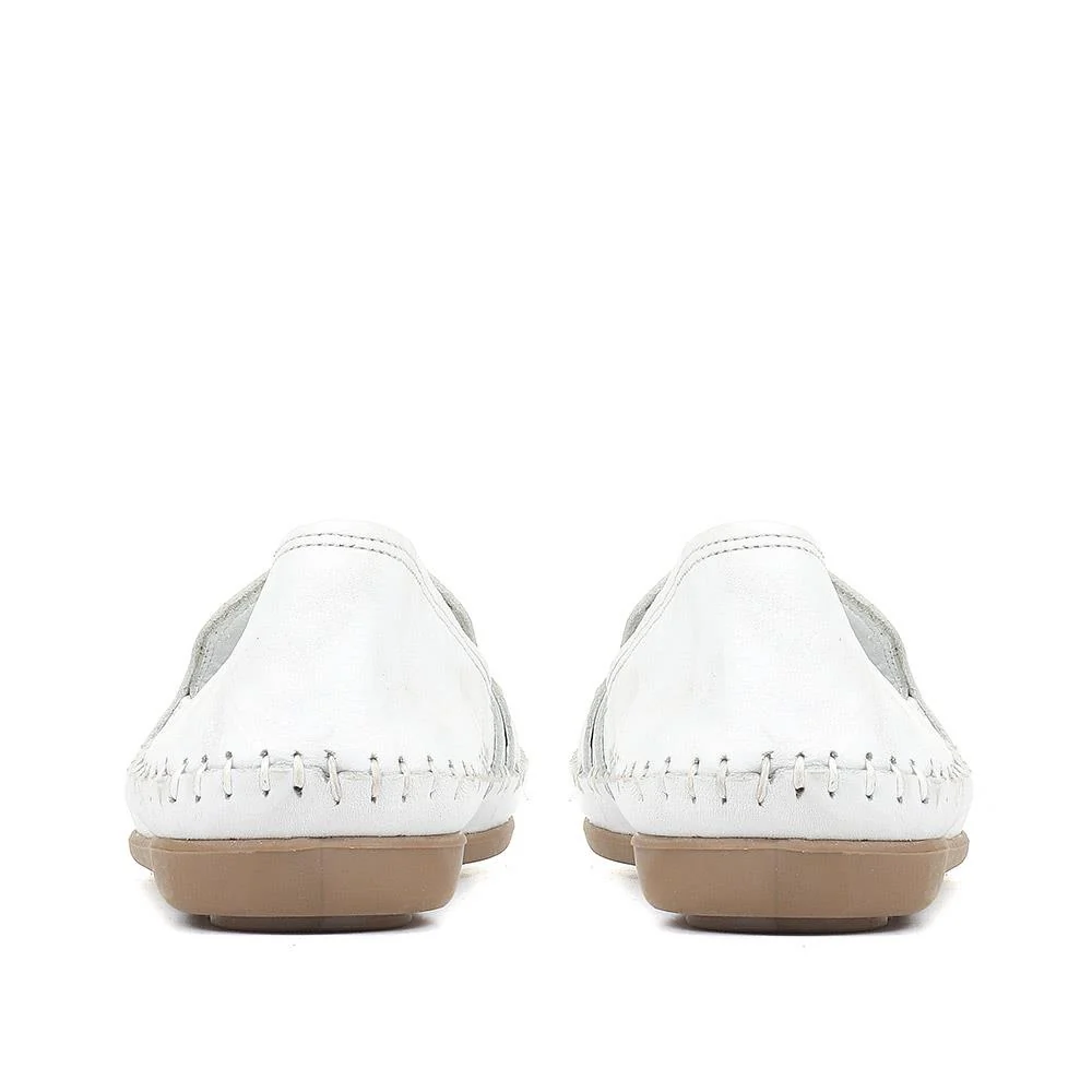 Leather Slip-On Pumps - GOKH29000 / 316 901 - White - Image 4