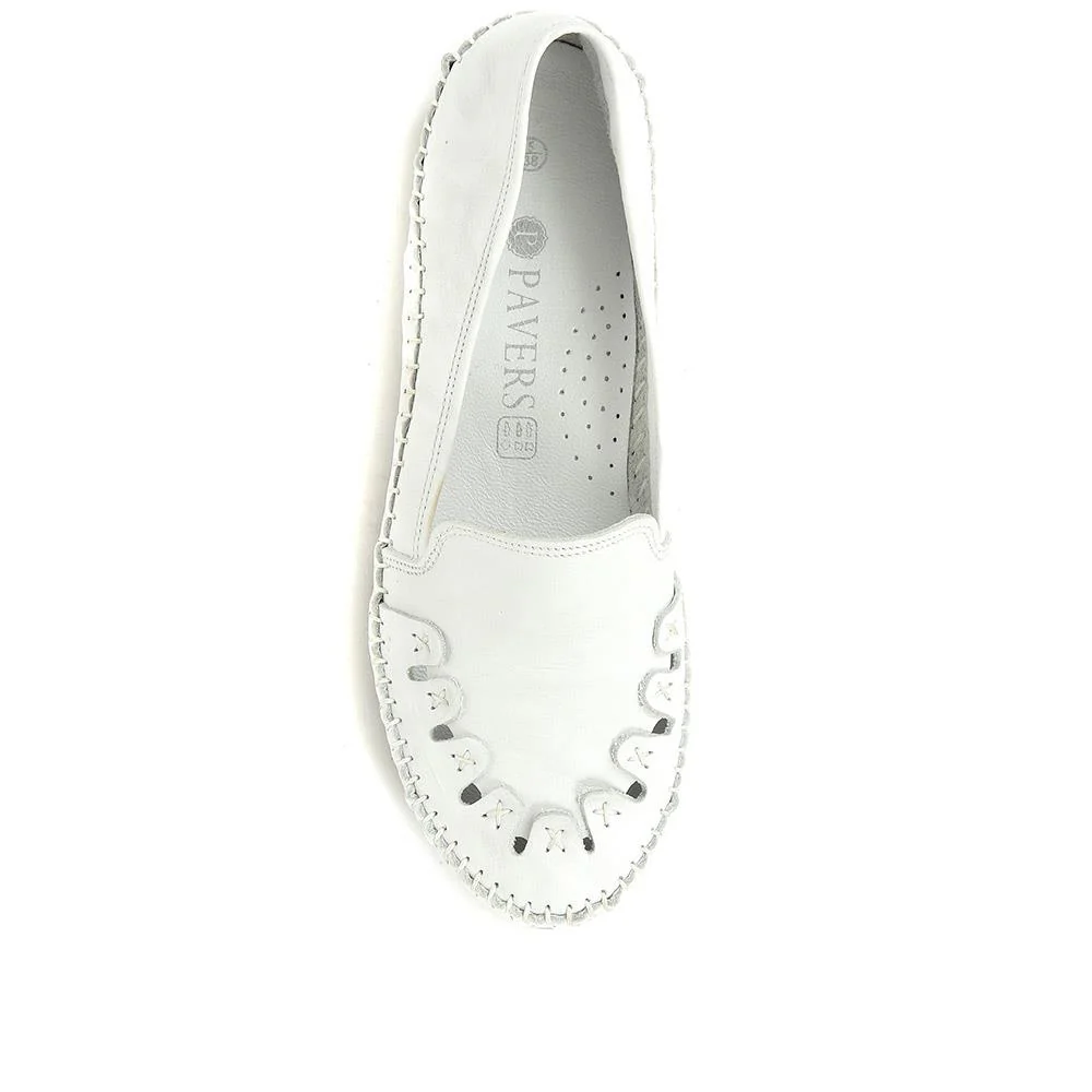 Leather Slip-On Pumps - GOKH29000 / 316 901 - White - Image 5