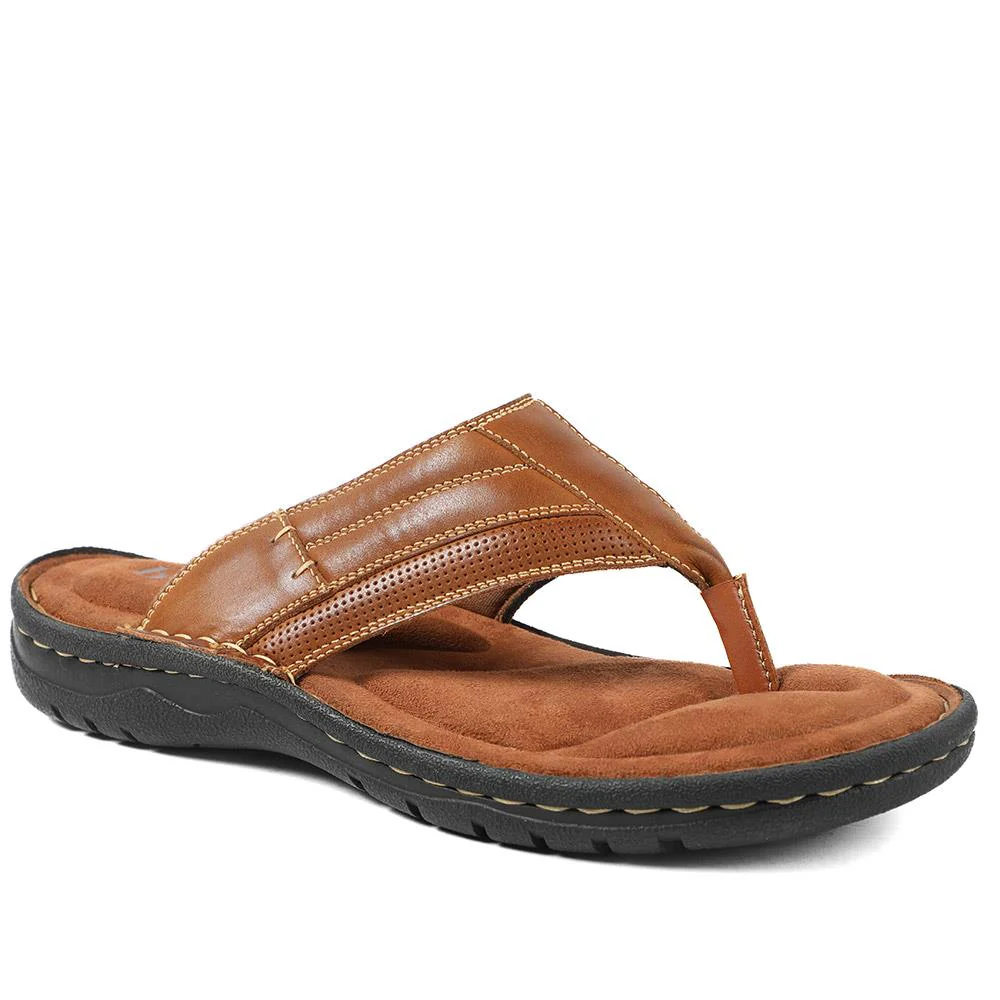 Leather Slip On Sandals - AATRA43002 / 328 935 - Image 3