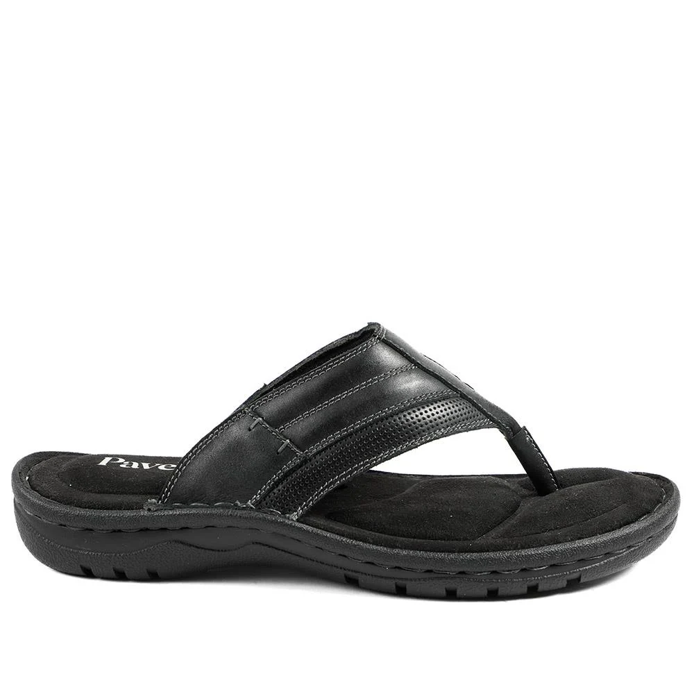 Leather Slip On Sandals - AATRA43002 / 328 935 - Black - Image 3