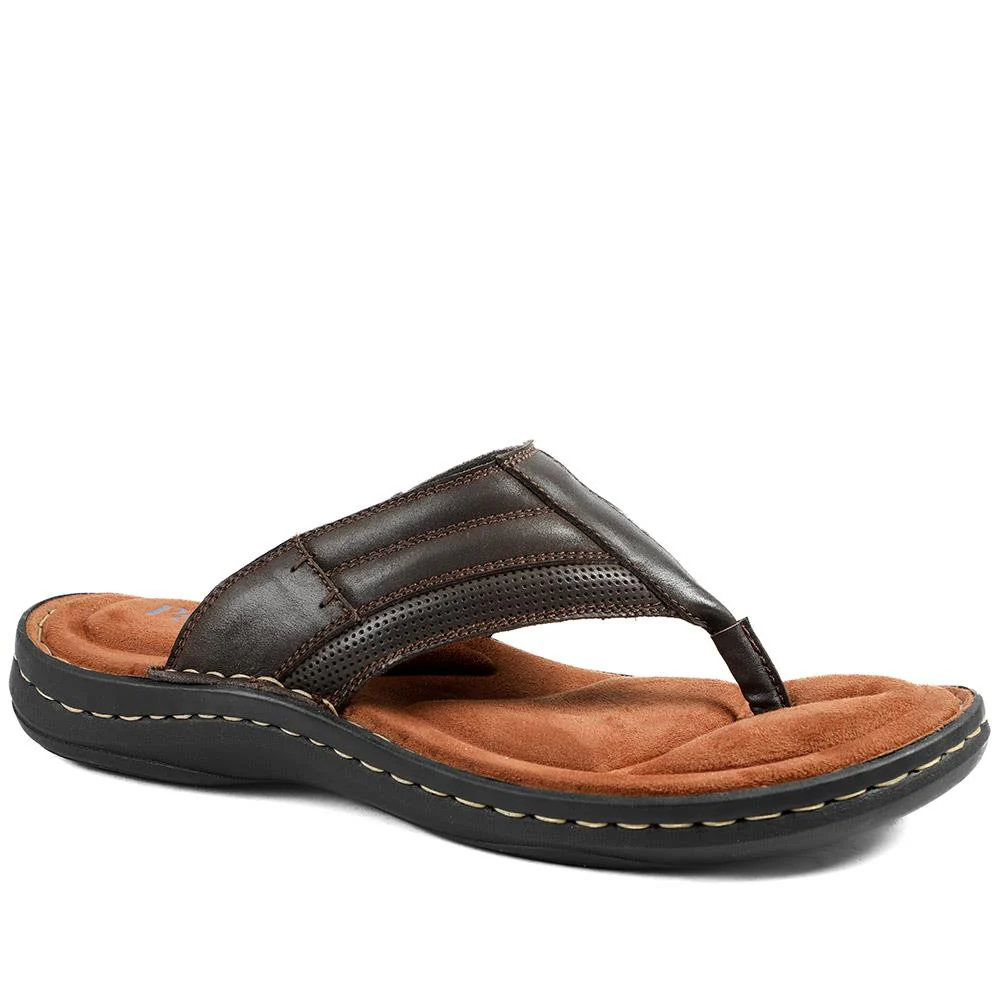 Leather Slip On Sandals - AATRA43002 / 328 935