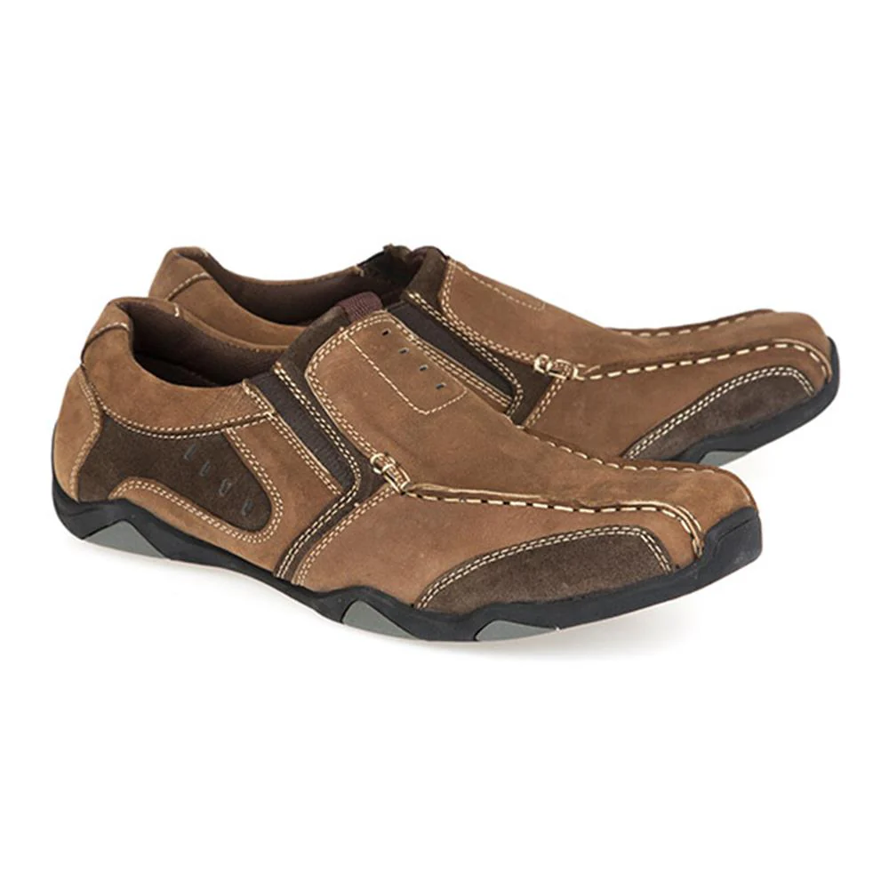 Leather Slip On Shoe - SHI2303 / 307 381 - Brown - Image 2