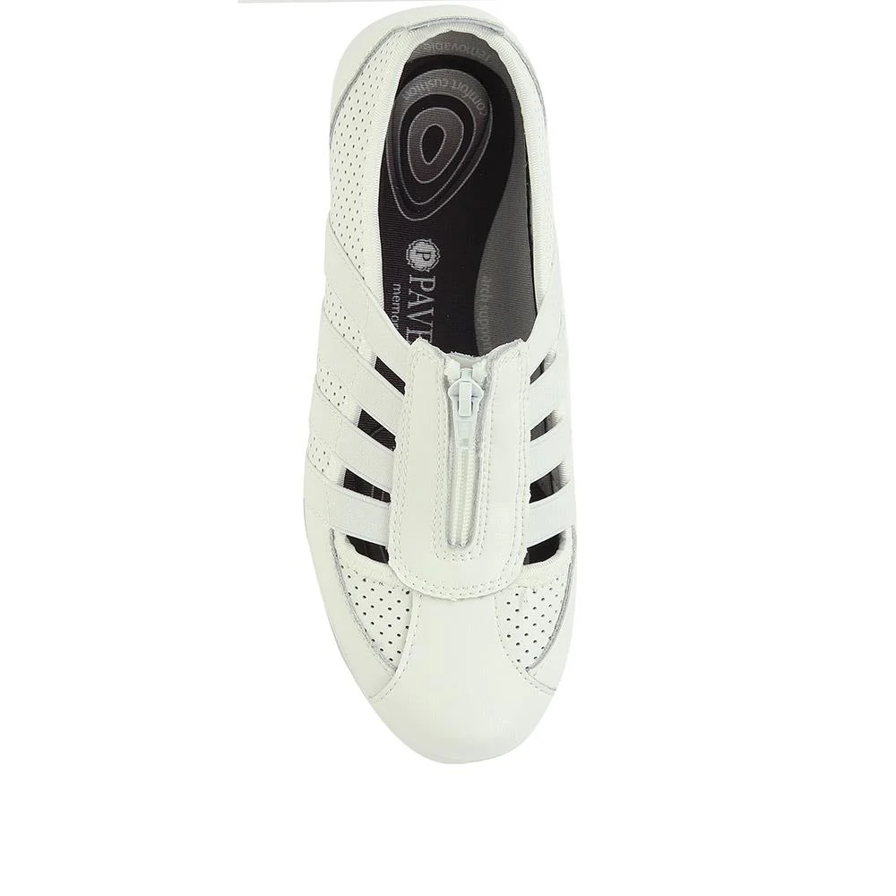 Leather Slip-On Shoes - BRK24000 / 308 245 - White - Image 4