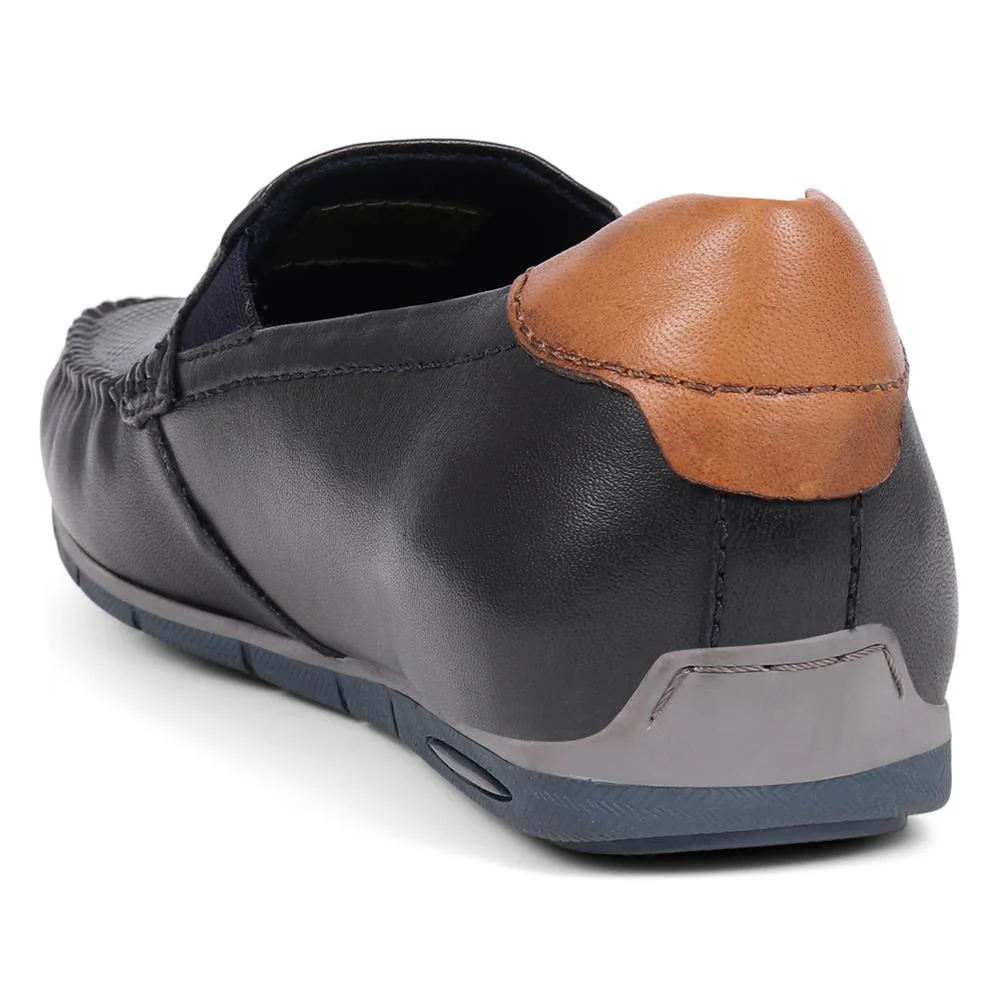 Leather Slip-On Shoes  - BUG39504 / 324 763 - Navy - Image 3