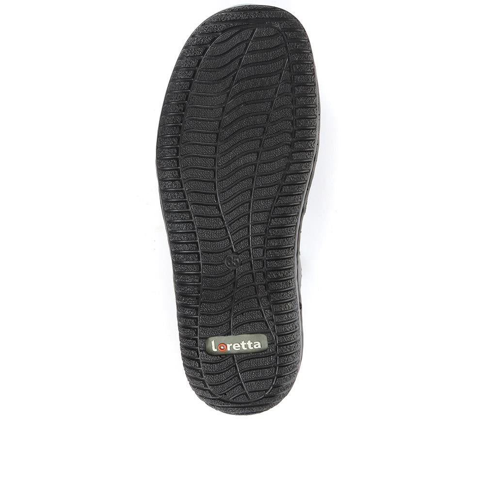 Leather Slip On Shoes for Women - HAK23014 / 308 135 - Black - Image 11