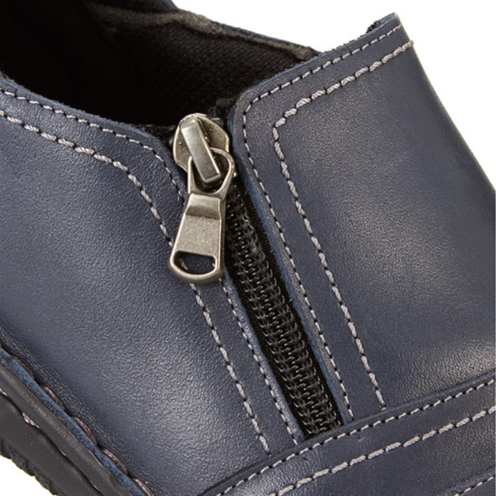 Leather Slip On Shoes for Women - HAK23014 / 308 135 - Navy - Image 8