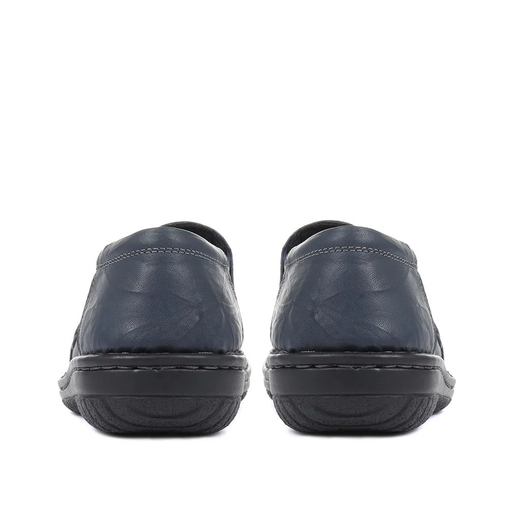 Leather Slip On Shoes - HAK32019 / 319 116 - Navy - Image 3