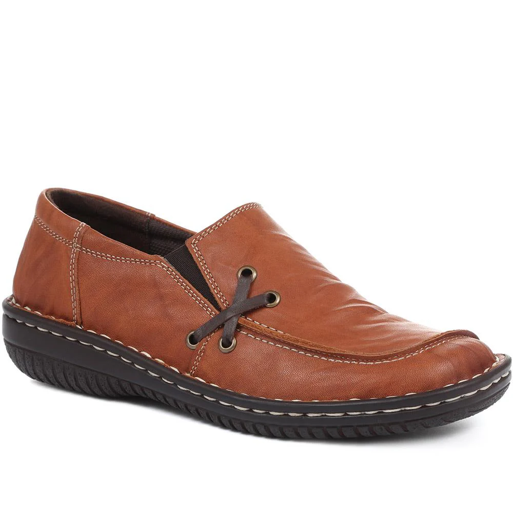 Leather Slip On Shoes - HAK32019 / 319 116 - Image 3